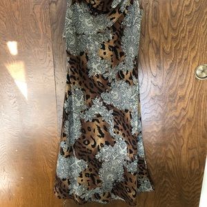 Unique leopard and floral print dress